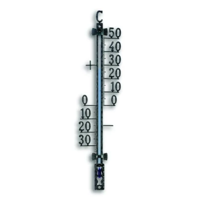 Immagine di TFA Dostmann Termometro analogico, 12.5000, in metallo, resistente alle intemperie, altezza 16,5cm, con materiale di montaggio, temperatura esterna, esterno, nero