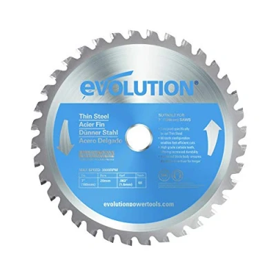 Immagine di Evolution (T180TCT 68CS) 180 mm Lama per taglio di acciaio sottile metallo con punta in carburo che pratica non genera surriscaldamento, ronzii o scintille
