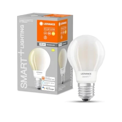 Immagine di LEDVANCE lampadina Smart LED con tecnologia Wifi, base E27, dimmerabile, bianco caldo (2700K), forma della lampadina, opaca, sostituzione per lampadine 75W, controllabile Alexa, Google,App, 1 pack