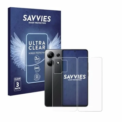 Immagine di savvies (6 Pezzi Pellicola Protettiva per Xiaomi Redmi Note 13 4G (Fronte+Retro) Protezione Schermo Trasparente