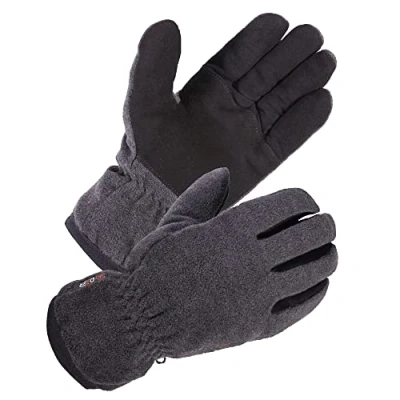 Immagine di SKYDEER Guanti invernali con morbida pelle di cervo camoscio termico pile polare, caldo isolamento Thinsulate 3M (SD8661T), Grigio 2023, L