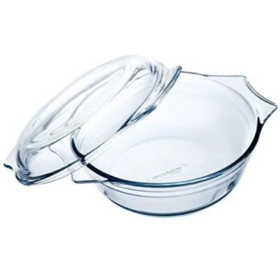 Immagine di Ôcuisine Classic Casseruola rotonda in vetro borosilicato, Trasparente, 3L (2.2 L + 0.8L)