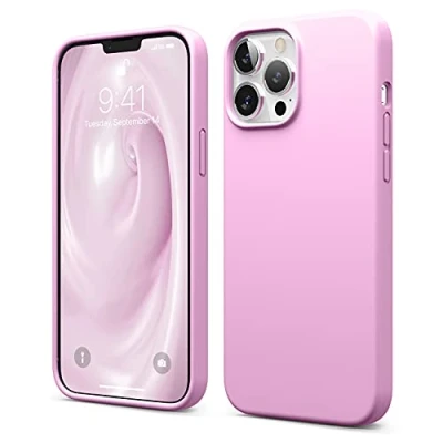 Immagine di elago Silicone Liquido Custodia Cover Compatibile con iPhone 13 Pro Max Case (6.7&quot;), Protettiva per Fotocamera Schermo Intero, in Morbida Microfibra Antigraffio (Rosa caldo)
