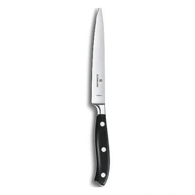 Immagine di Victorinox Grand Maître, coltello professionale da intaglio, lama extra affilata, affilatura diritta, 15 cm, manico in plastica, acciaio inossidabile, nero