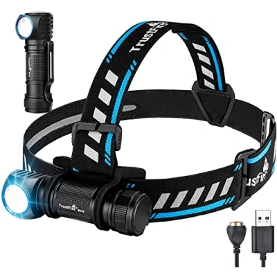 Immagine di TrustFire Lampada Frontale, MC18 Super Luminoso Torcia Frontale LED Lampade da Testa USB Ricaricabile, 5 Modalità di Luce e 180Angoli Regolabili, per Campeggio, Corsa, Jogging, Pesca