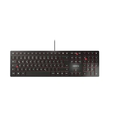 Immagine di CHERRY KC 6000 SLIM, Tastiera di design Ultrapiatta, Layout per la Germania (QWERTZ), Con Filo (Porta USB A), Tasti Silenziosi, Scritte a lunga Durata, Nero