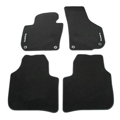 Immagine di Skoda 3T1061404A Tappetini in Tessuto, 4 Pezzi, con Scritta Superb, Colore: Nero