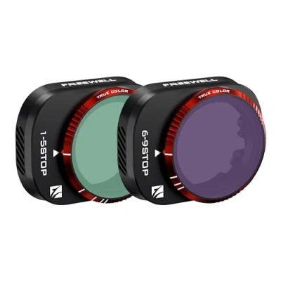 Immagine di Freewell Variable ND VND1 5 Stop, VND6 9 Stop Confezione da 2 filtri per obiettivo fotocamera Run&amp;Gun, compatibili con Mini 4 Pro