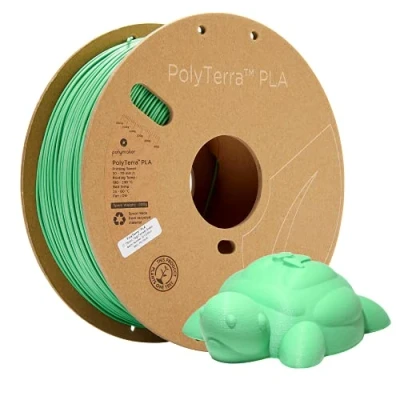 Immagine di Polymaker 70846 PolyTerra PLA Filamento per stampante 3D plastica contenuto di ridotto 1.75 mm 1000 g Verde (opaco) 1 pz.