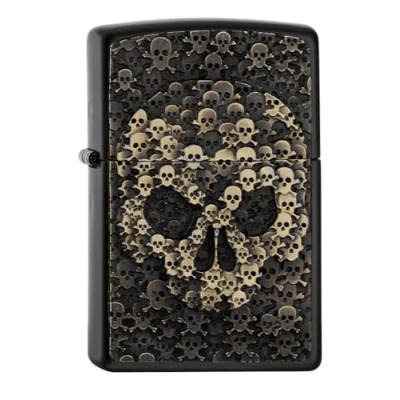 Immagine di Zippo Skull Black MatteSpring 2017 Accendino cromato e argento, 5,8 x 3,8 2 cm