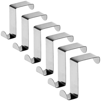 Immagine di Tatkraft Seger 6 Ganci per Porte in Acciaio Inossidabile Reversibili Ante Standard e Guardaroba Armario Fino a 5 kg