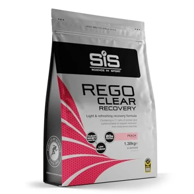 Immagine di Science in Sport Rego Polvere Clear Isolate 1,38kg Pesca per Bevande di Recupero con Carboidrati, Proteine e Vitamine, Supporta un allenamento efficace