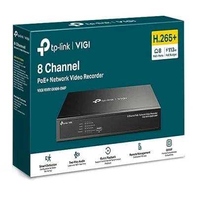 Immagine di TP LINK VIGI NVR1008H 8MP Videoregistratore di rete PoE a 8 canali, registrazione continua 247, uscita video HDMI 4K e capacità decodifica 16MP (LD)