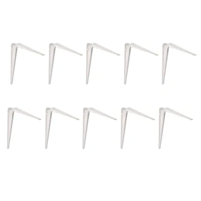 Immagine di Amig 10 Staffe per Mensole da Parete Metalliche Ripiani Angoli Supporti Acciaio Colore Bianco Dimensioni: 450x400 mm Peso Max Raccomandato: 35 Kg