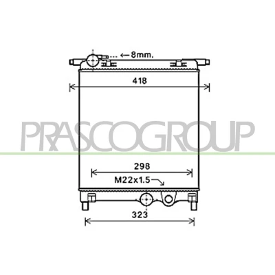 Immagine di PRASCO SK201R001 Radiatore motore Alluminio 352mm 360mm 23mm Alette di raffreddamento montate meccanicamente VOLKSWAGEN: up! Hatchback