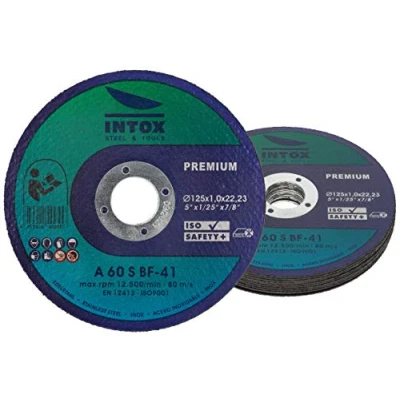 Immagine di Dischi da taglio INTOX 125mm x 1,0mm 10 pezzi Disco flessibile Inox per acciaio metallico e inossidabile ...