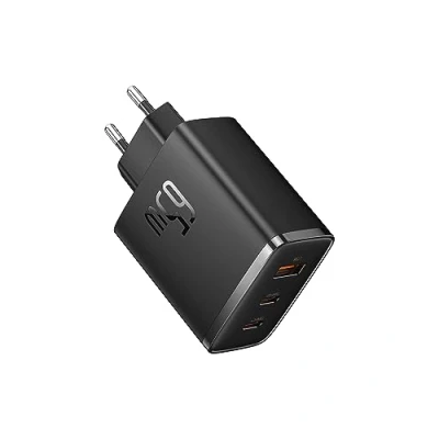 Immagine di Baseus Caricatore con USB C, 65 W, 3 porte PD PPS, al nitruro di gallio (GaN), per MacBook Pro/Air, serie iPhone 15/14/13/12, iPad Pro, Galaxy S23 Ultra, S23+, S23, S22, ecc.