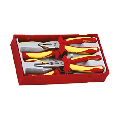 Immagine di TengTools 117490102 Kit di pinze 4 con funzione taglio, molla d&#039;apertura Acciaio al cromo molibdeno