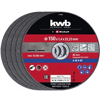 Immagine di Einhell Set di dischi da taglio sottili 150 x 1,4 mm (accessori per smerigliatrice angolare, 5 pezzi, Ø 22,23 mm, max. 10200 min 1, extra una piccola perdita materiale)