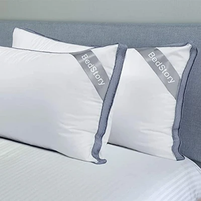 Immagine di BedStory Set di 2 cuscini, cuscini in microfibra alta qualità, cuscino traspirante con rete, morbidi e confortevoli, anti acaro ipoallergenico (50_x_70_cm)
