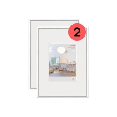 Immagine di walther design argento 40 x 60 cm con vetro artistico confezione doppia, cornice in plastica New Lifestyle KVX460SD