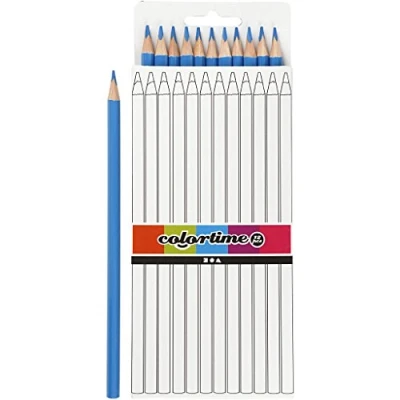 Immagine di Colortime Matite colorate, 17 cm, mina: 3 mm, luce blu, base, 12 pezzi