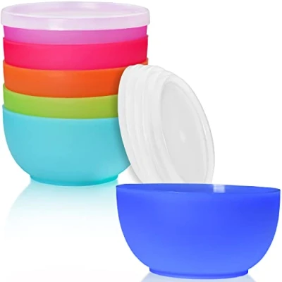 Immagine di idea station Neo ciotole plastica 6 x 12 cm / 350 ml colorati con Coperchio cucina infrangibile ciotola colazione senza BPA