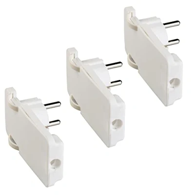 Immagine di Poly Pool PP0454.3 Kit 3 Spine Spaziozero, Spina 16 a 2P piu&#039; T Standard Franco/Tedesco con Terra Laterale, Uscita Cavo 90 Gradi, Bianco, Pezzi