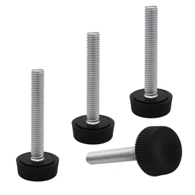 Immagine di SKIR&#039;CO 4 piedini di livellamento per mobili, M6 x 40 mm, gambe rotonde regolabili, diametro 20 piedino livellatore filettatura