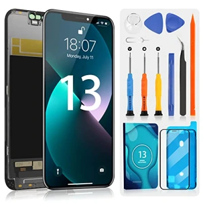 Immagine di TFT Display per iPhone 13 LCD Schermo, con Strumenti di Riparazione e Protezione Touch Screen with Frame Compatibile Modello A2482/ A2631/ A2634/ A2635/ A2633