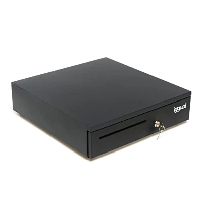 Immagine di iggual Cassetto Porta Denaro per Cassa IRON 35 Registratore di con Apertura Manuale o Automatica 5 + 6 Scomparti Banconote e Monete, Serratura in 3 Posizioni Colore Nero
