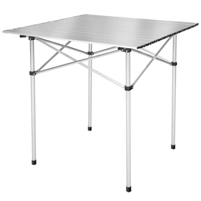 Immagine di TecTake® Tavolo da Campeggio Pieghevole, Telaio in Alluminio, Salvaspazio con Pratica Borsa Trasporto, Resistente alle Intemperie, 70x70x70 cm Grigio