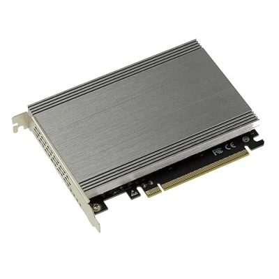 Immagine di KALEA INFORMATIQUE Scheda controller M2 PCIe 3.0 x16 per 4 SSD M.2 NVMe M Key con dissipatore in alluminio.