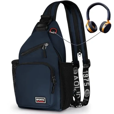 Immagine di Geestock borsa a tracolla per uomini e donne, convertibile, zaino con regolabile, impermeabile, casual escursioni, ciclismo, viaggi, Blu