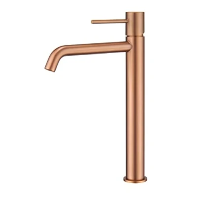 Immagine di MICE BDM039 3ORC Rubinetto monocomando per lavabo in ottone MONZA Oro Rosa Spazzolato