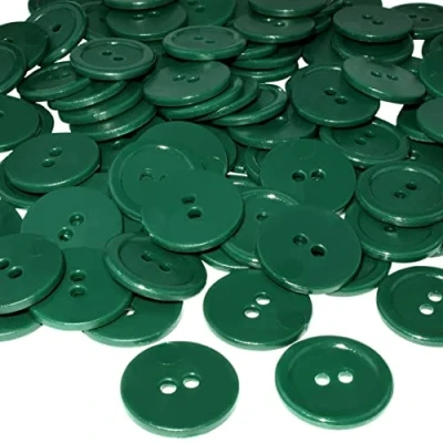 Immagine di AERZETIX C56408 Set di 50 bottoni per cucire rotondi Ø20x2.2mm con 2 fori 32L L32 colore verde scuro in plastica diametro apertura 2mm merceria/abbigliamento/moda