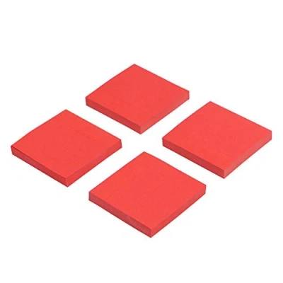Immagine di Eagle Note adesive, colore rosso, 7,6 x cm, autoadesive per ufficio, scuola, casa, progetti fai da te, 100 fogli/pad, 4 blocchetti