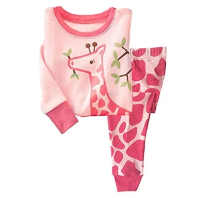 Immagine di Tkiames Bambine &quot;Giraffa&quot; 2 pezzi Pigiama a maniche lunghe per ragazze Pajama Set 100% cotone (8 anni, rosa)