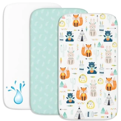 Immagine di Lenzuola Next To Me 3 in 1 Culla Cododo con Angoli (Set da 2) + Coprimaterasso Impermeabile Elastico 55 x 90 cm Per Co sleeping, Lettino Bimbo e Bimba Volpe