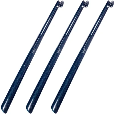 Immagine di biped Set di 3 calzascarpe extra lungo in plastica 65 cm con gancio z1557(orpelli blu scuro)