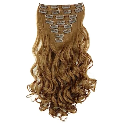 Immagine di CAISHA XXL Set Da 8 Parti Clip In Extensions Extension Per Capelli Parrucchino Voluminosamente Ondulato Marrone Mix CES206 1