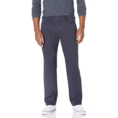 Immagine di Amazon Essentials Chino Elasticizzati Comodi con 5 Tasche e vestibilità Sportiva (in precedenza Goodthreads) Uomo, Blu Marino, 34W / 32L