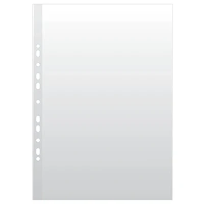 Immagine di DONAU Buste Trasparenti Formato DIN A3, Verticale, 50 Pezzi/con Grana Superiore, Aperte, in plastica Forata, per Documenti, Carte/Trasparente, 120 Micron/Bordo Rinforzato