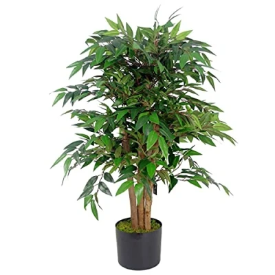 Immagine di Leaf Albero/pianta artificiale realistica di ficus, 90 cm, albero Similax, AZ FICUS