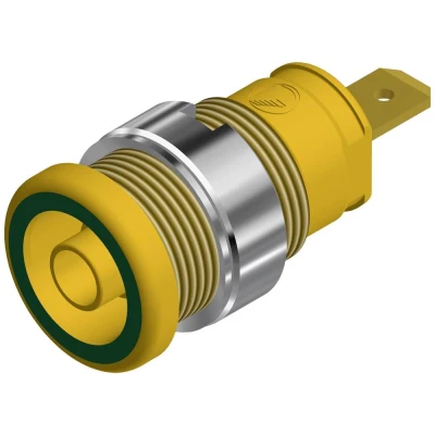 Immagine di SKS Hirschmann SEB 2610 F4,8 Presa di sicurezza da laboratorio verticale Ø perno: 4 mm Verde, Giallo 1 pz.