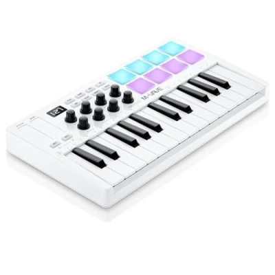 Immagine di M VAVE SMK 25 Tastiera controller MIDI USB a tasti con 8 drum pad retroilluminati, Bluetooth, dinamici professionali, manopole
