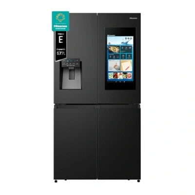 Immagine di Hisense RQ760N4IFE Cross Door Porta Americana con Dispenser Total NoFrost, Smart Connectivity Display &amp; WiFi, MultiFlow, Metal Tech Cooling, E, Nero