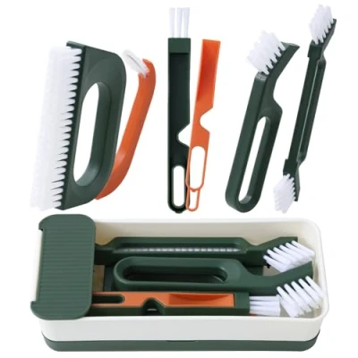 Immagine di Gucass 7 in 1 Spazzola per Pulizia delle Fessure, Spazzole Piastrelle Fughe Tra le Piastrelle, Multifunzione la Pulizia, Cucina, Bagno, Scanalature di Porte(Verde)