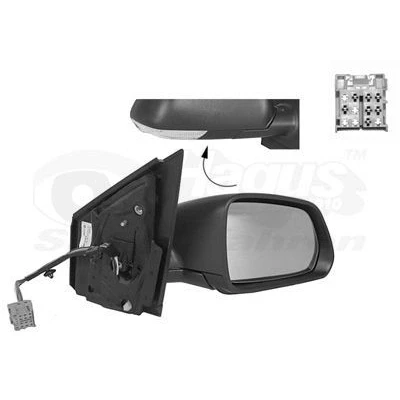 Immagine di Specchio retrovisore esterno Van Wezel 5828808 Dx nero completo, convesso, per regolazione elettrica specchio, termico