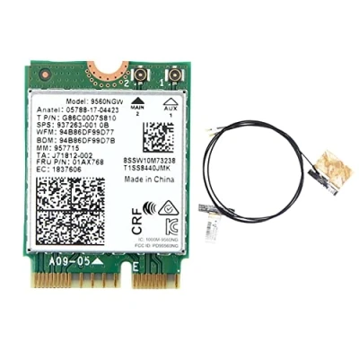 Immagine di Okeeyseda Scheda WiFi 9560NGW+Antenna 1730Mbps Wireless AC 9560 Dual Band 2.4G+5G BT 5.0 802.11Ac Adattatore M.2 CNVI 9560NGW